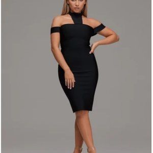 Lomar Little Black Bandage Cocktail Dress. Size Small